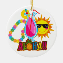 Tropical ALOHA Cocktail - SRF Christmas Ornaments
