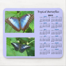 Tropical Butterfly Calendar Mousepad
