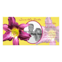Tropical Daylily Save the Date Photo Greeting Card