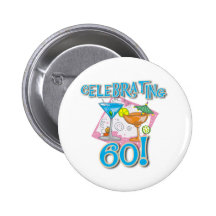 Tropical Drinks Celebrating 60 Pinback Buttons