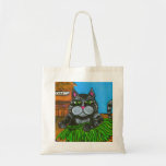 Tropical Fat Cat Tote Bag