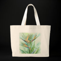 Tropical Flower Bird Of Paradise Painting - Multi bags