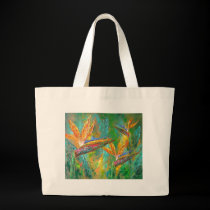 Tropical Flowers Birds Of Paradise Painting bags