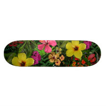 Tropical Flowers Skateboard