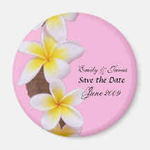 Tropical Frangipani Save the Date Magnets