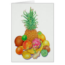 Tropical Fruit Greeting Cards