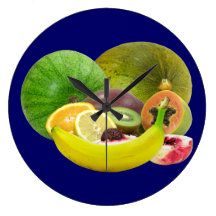 Tropical Fruit Round Clock