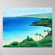 Tropical Hawaii Beach Art Poster