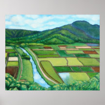 Tropical Hawaii Landscape Art Poster