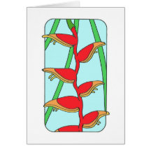 Tropical Heleconia Greeting Cards