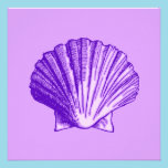 Tropical Moonlight Purple Shell Wedding Invitation invitations