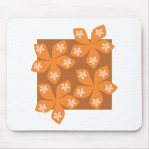 Tropical orange flowers on white. mousemat