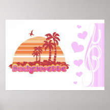 tropical palm trees hawaii bachelorette party posters