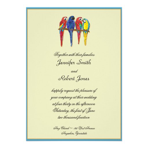 Tropical Parrots Invitation