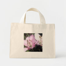 Tropical Pink Flowers Canvas Bags