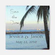 Tropical Save the Date Fridge Magnets