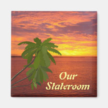 Tropical Sunset Sq Door Marker Magnets
