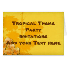Tropical Theme Party Birthday Party Invitations Cards