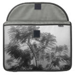 Tropical Tree Black and White in fog MacBook Pro Sleeve