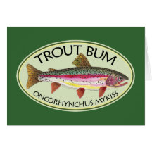 Trout Bum Fishing Greeting Cards