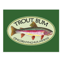 Trout Bum Fishing Post Card