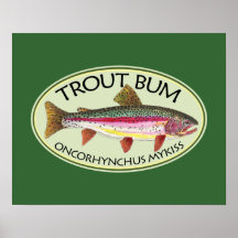Trout Bum Fishing Poster