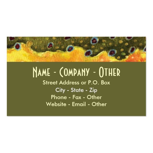 Trout Fly Fishing Business Card