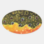 Trout Fly Fishing Oval Stickers