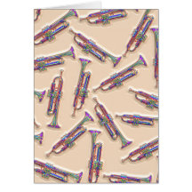 Trumpets Collage Greeting Card