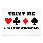 Trust Me I'm Your Partner (Four Card Suits) Custom Invitations