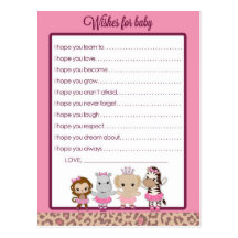 Tu Tu Cute Ballerina Baby Shower Wishes for Baby Post Card