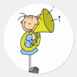 Tuba Player Stick Girl Stickers Sticker