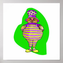 Tubby Striped Clown Posters