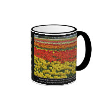 Tulip Field and Voltaire Quote Mugs