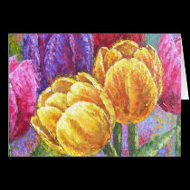 Tulip Flowers Floral Painting Art - Multi cards