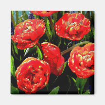 Tulips of Many Petals Fridge Magnets