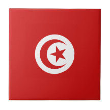 Tunisia Flag Ceramic Tile