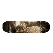 Tunnel From Bushes In Sepia Colour Custom Skateboard