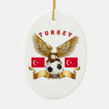 Turkey Football Designs Christmas Ornaments
