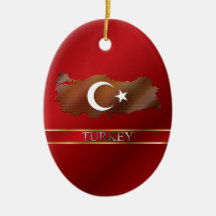Turkey Pixel Map and Turkish Flag Ornament
