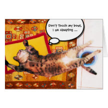 TURKISH CAT ON THE OLD CARPET GREETING CARDS
