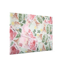 Turkish Money Background Gallery Wrap Canvas