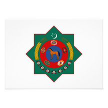 Turkmenistan Coat of Arms Custom Invite