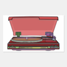 Turntable Design Rectangle Sticker