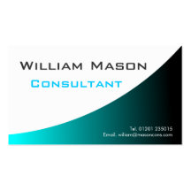 Turqouise White Curved, Professional Business Card