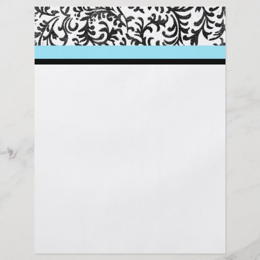 Turquoise and Black Floral Pattern Personalised Flyer