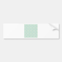Turquoise and Cream Damask Bumper Stickers