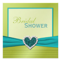 Turquoise and Lime Bridal Shower Invitation