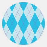 Turquoise Argyle Sticker