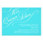 Turquoise Blue Elegant Quinceanera Invitations